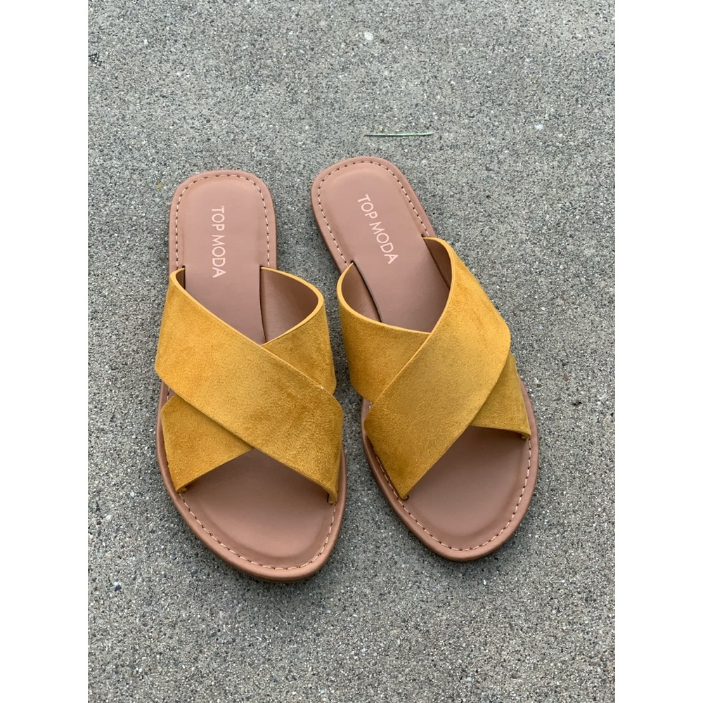 New Style! Cross Sandal Mustard Yellow Sandal
